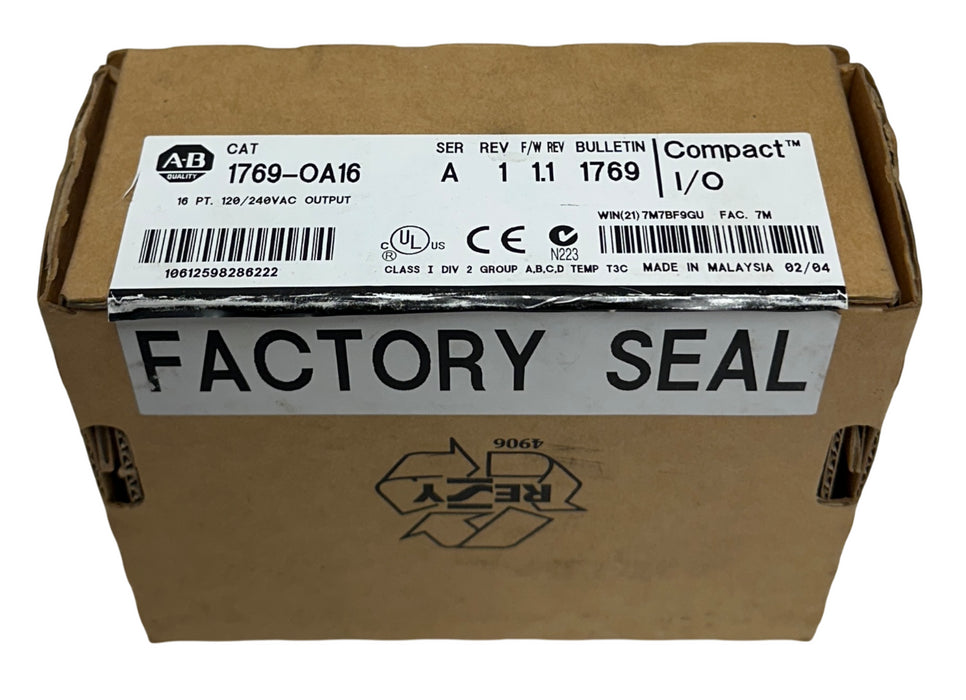 ALLEN BRADLEY 1769-OA16 /A CompactLogix 16-PT AC OUTPUT MODULE 120/240VAC NSMP