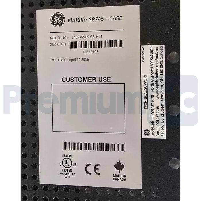 GE MULTILIN 745 TRANSFORMER PROTECTION RELAY 745-W2-P5-G5-HI-T w/SR745-CASE NSMP