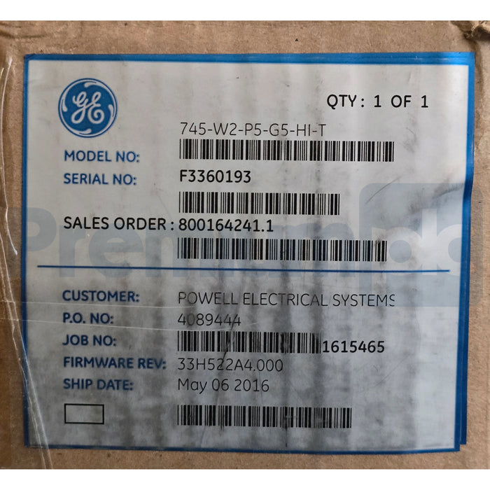 GE MULTILIN 745 TRANSFORMER PROTECTION RELAY 745-W2-P5-G5-HI-T w/SR745-CASE NSMP