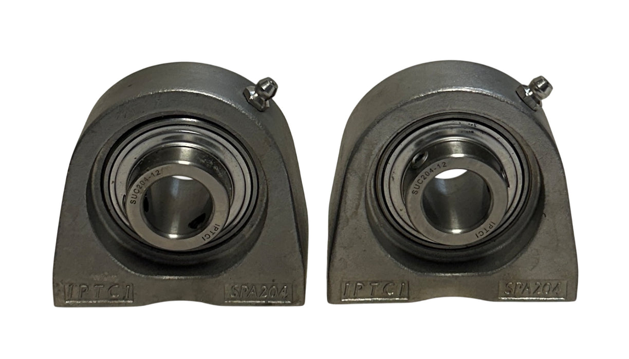 2 IPTCI SUC204-12 / SPA204 STAINLESS PILLOW BLOCK BEARINGS OEM NSNP