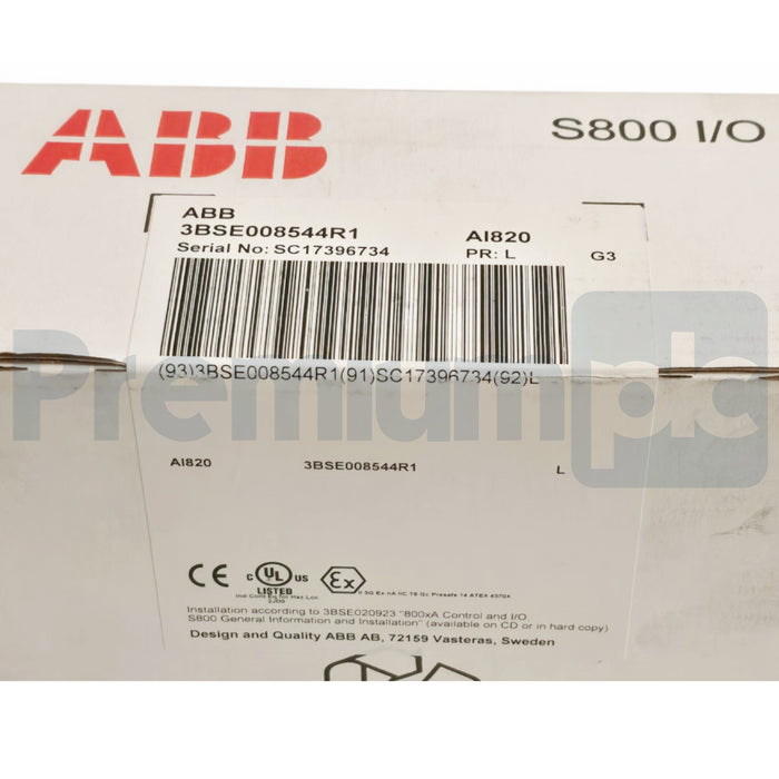 ABB 3BSE008544R1 AI820 S800 I/O 4-CH ANALOG INPUT MODULE NSFS