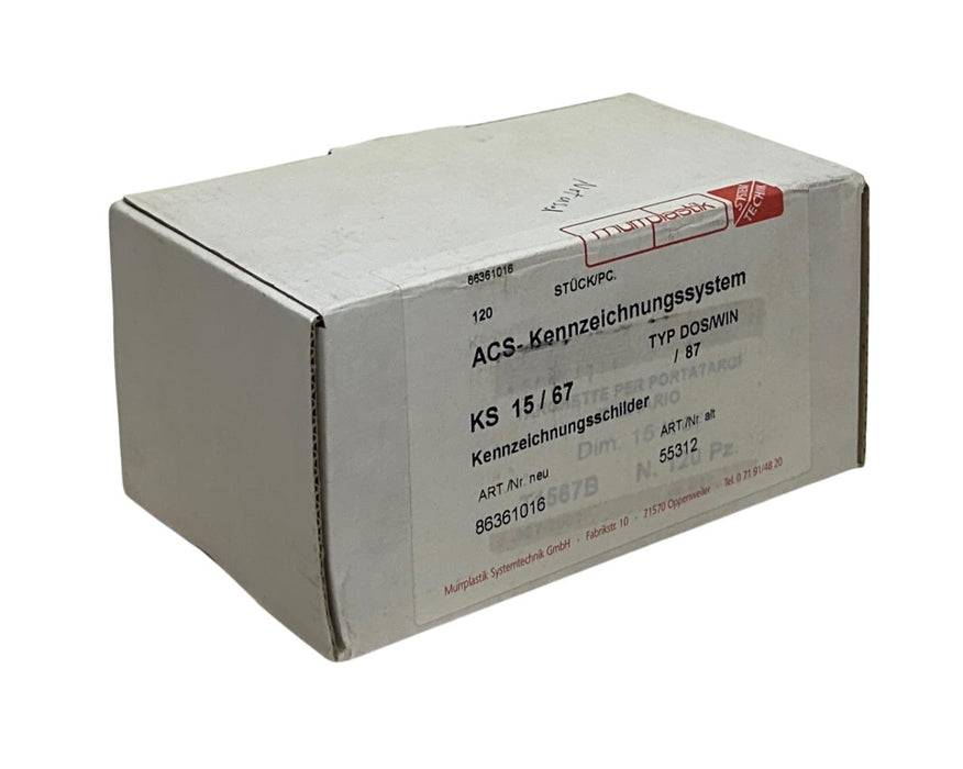 120 MURRPLASTIK 86361016 / MP86361016 / KS 15/67 LABELING PLATES 55312 OEM NSMP