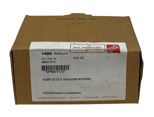 704 MURRPLASTIK 86401012 / MP86401012 / KMR 5/10-5 TERMINAL BLOCK LABELS NSMP