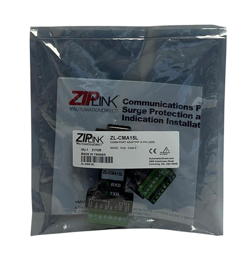AUTOMATIONDIRECT ZIPLink ZL-CMA15L / ZLCMA15L COMM PORT ADAPTER 15-PIN LEDS NSFS