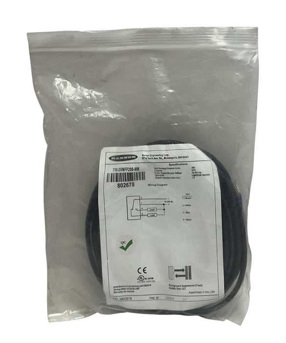 BANNER T18-2VNFF200-9M / 802678 WASHDOWN SENSOR / HARSH ENVIRONMENTS 200mm NSMP