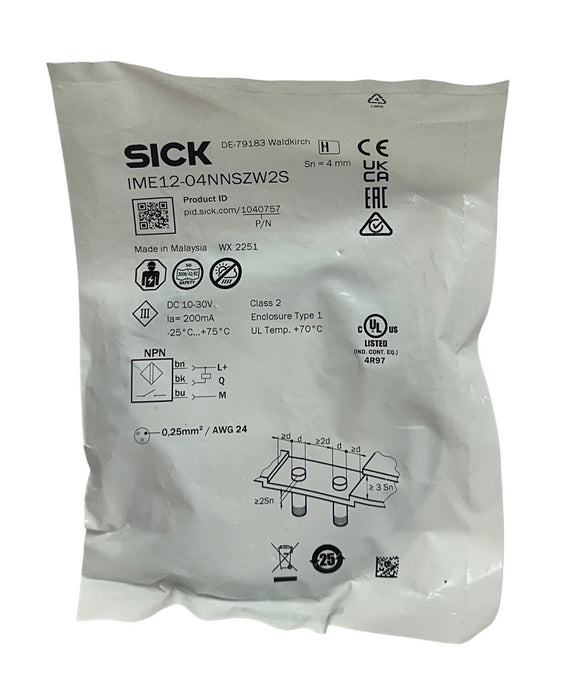 5 SICK IME12-04NNSZW2S / 1040757 INDUCTIVE PROXIMITY SENSORS 10-30VDC 200mA NSFS