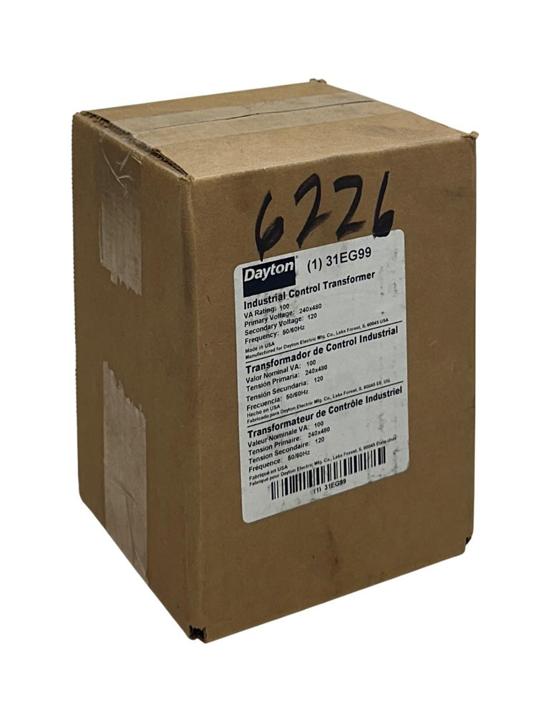 DAYTON 31EG99 INDUSTRIAL CONTROL TRANSFORMER 100VA 240x480V 50/60Hz NSFS