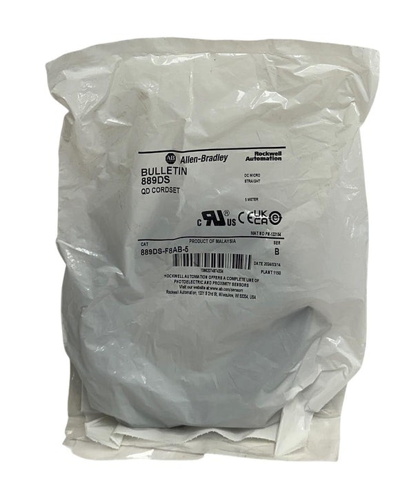 ALLEN BRADLEY 889DS-F8AB-5 /B BULLETIN 889DS QD CORDSET DC MICRO 5M 8-PIN NSFS