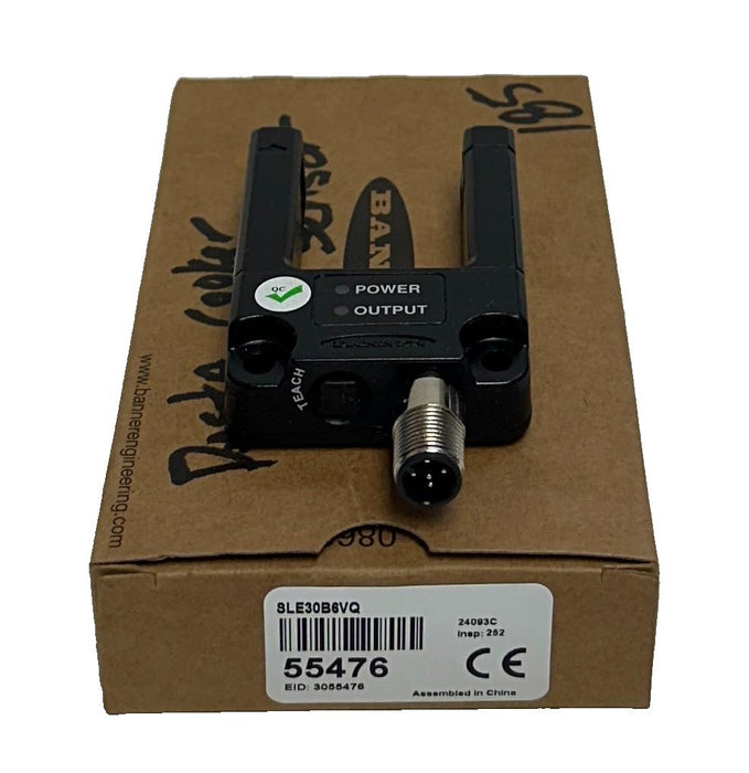 BANNER SLE30B6VQ / 55476 PROGRAMMABLE SLOT SENSOR SLE30 SERIES 10-30VDC NSMP