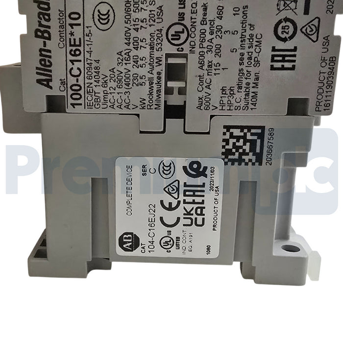 Allen Bradley 104-C16EJ22 /C 104-C Reversing Contactor 16A 3P 24V/DC Coil NSMP