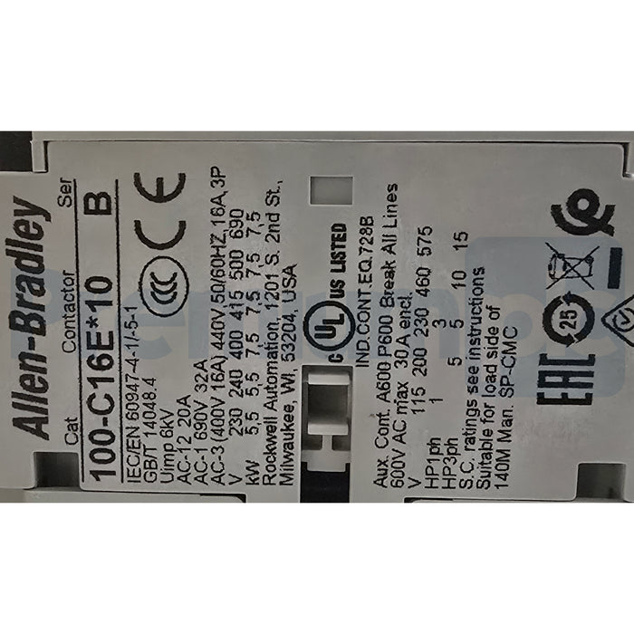 Allen Bradley 104-C16EJ22 /C 104-C Reversing Contactor 16A 3P 24V/DC Coil NSMP