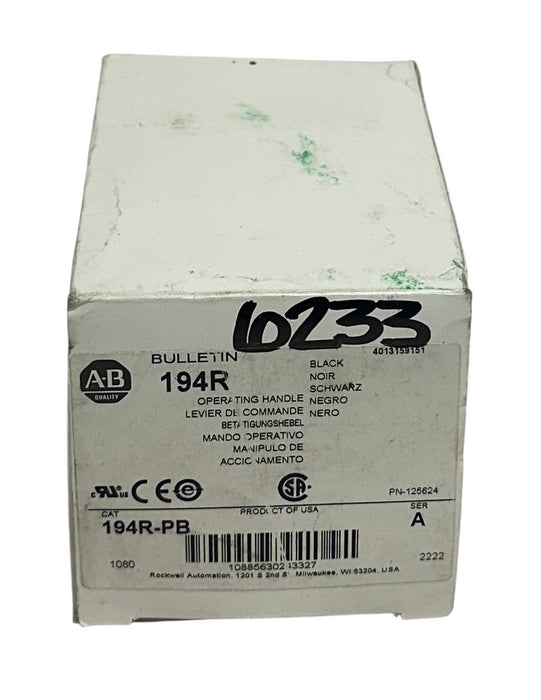 ALLEN BRADLEY 194R-PB /A BLACK OPERATING HANDLE / DISCONNECT SWITCH 60A NSMP