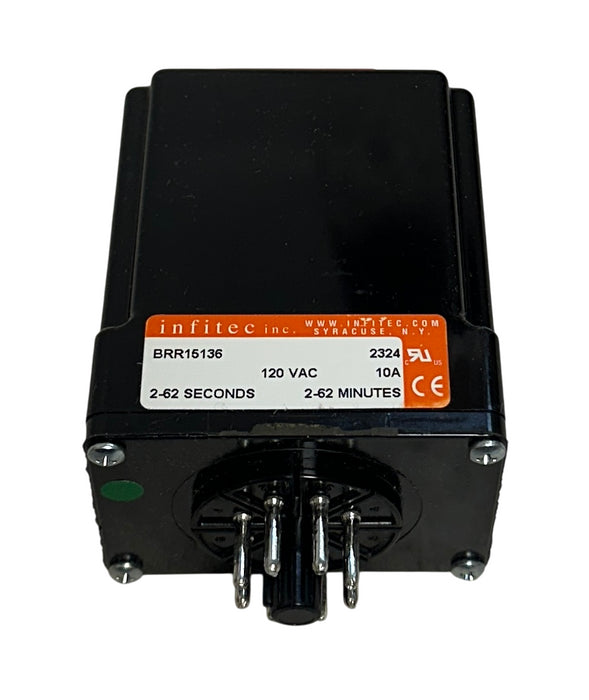 INFITEC TIMING CONTROLS BRR15136 TIME DELAY RELAY BRR SERIES 120VAC 10A NSMP