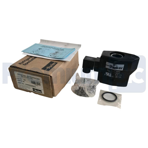 Parker 208566 Refrigeration Solenoid Coil 120V 60Hz Green LED DIN Connector NSMP
