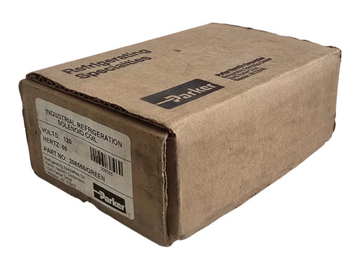Parker 208566 Refrigeration Solenoid Coil 120V 60Hz Green LED DIN Connector NSMP