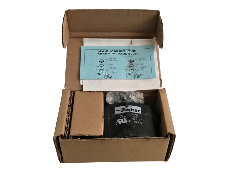 Parker 208566 Refrigeration Solenoid Coil 120V 60Hz Green LED DIN Connector NSMP