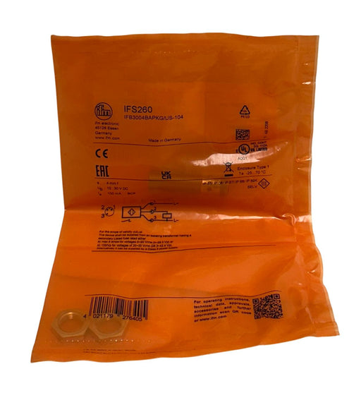 IFM IFB3004BAPKG/US-104 / IFS260 INDUCTIVE PROXIMITY SENSOR 10-30VDC 4mm NSFS