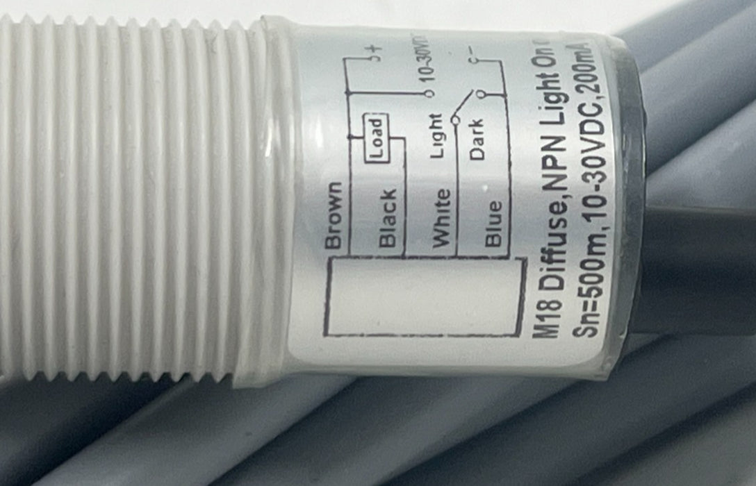 WICK PPM18-D05N-D1V5 M18 DIFFUSE PHOTOELECTRIC SENSOR, Sn=500mm, 10-30VDC, NSMP