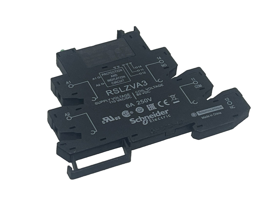 LOT OF 4 SCHNEIDER ELECTRIC RSLZVA3 RELAY + SPRING CLAMP SOCKET 6A 250V, NSNP