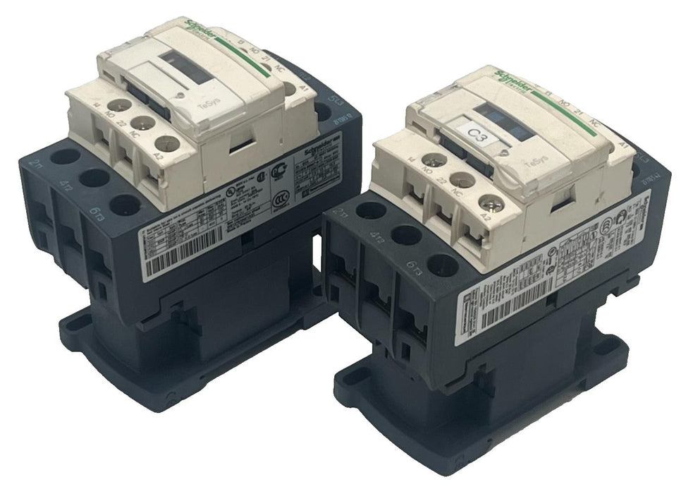 LOT OF 2 Schneider Electric LC1D32G7 32A 3‑Pole (3NO)  IEC Contactor 120VAC NSNP