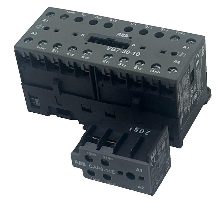 ABB VB7-30-10 MINI CONTACTOR 3-Pole + 1 Aux, W/ AUXILIARY CONTACT CAF6-11E, NSNP