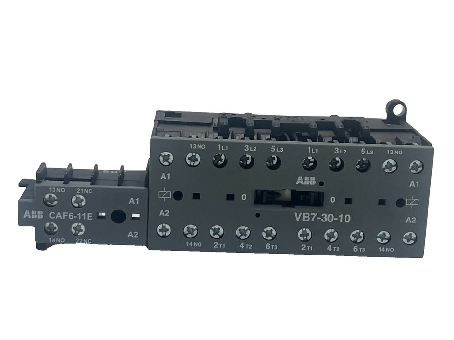 ABB VB7-30-10 MINI CONTACTOR 3-Pole + 1 Aux, W/ AUXILIARY CONTACT CAF6-11E, NSNP