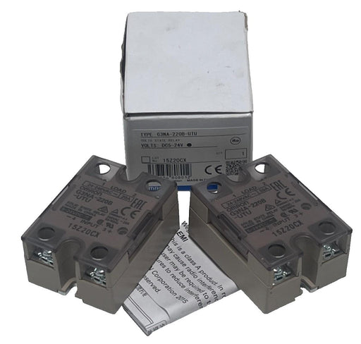 LOT OF 2 NEW OMRON G3NA-220B-UTU SOLID STATE RELAY DC5-24VDC (1 NSMP, 1 NSNP)