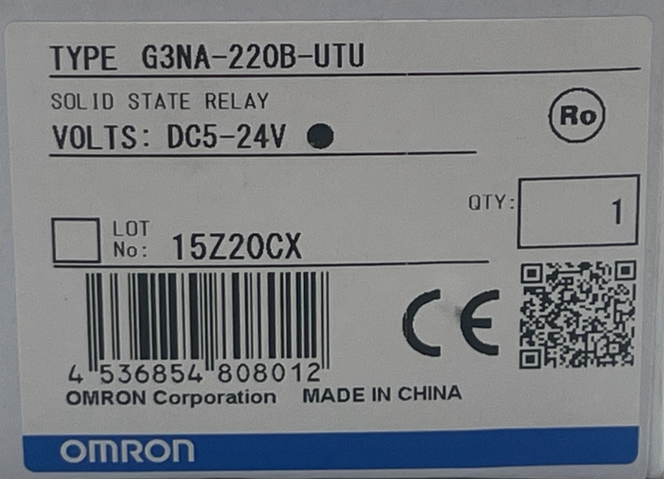 LOT OF 2 NEW OMRON G3NA-220B-UTU SOLID STATE RELAY DC5-24VDC (1 NSMP, 1 NSNP)