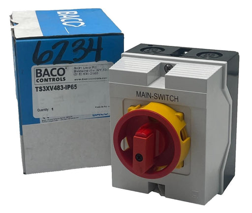 BACO CONTROLS TS3XV483-IP65 CAM SWTICH PR21 SERIES 20A YEL/RED TS3XV483IP65 NSMP