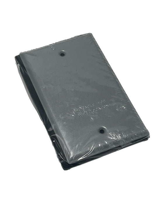 LOT OF 10 BELL OUTDOOR 5173‑0 SINGLE GANG BLANK COVER WEATHERPROOF GRAY ALUMINUM