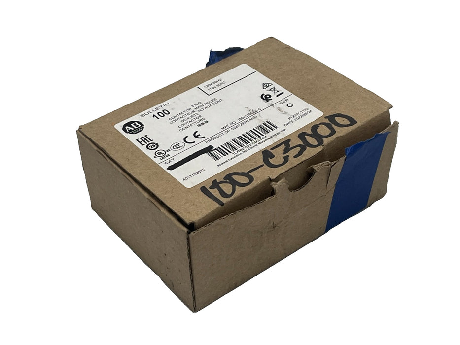 ALLEN-BRADLEY 100-C30D00 /C IEC Contactor  30A , 3-Pole 3 N-O 110/120V COIL NSMP