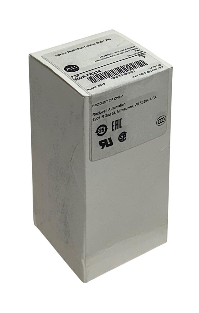 ALLEN BRADLEY 800H-FRXT6 /F 30mm PUSH-PULL BUTTON TWIST RELEASE RED 2-POS NSFS