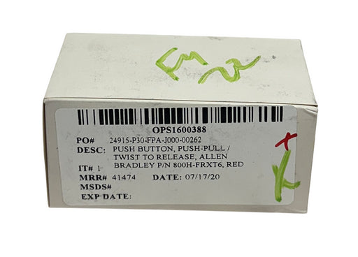 ALLEN BRADLEY 800H-FRXT6 /F 30mm PUSH-PULL BUTTON TWIST RELEASE RED 2-POS NSFS