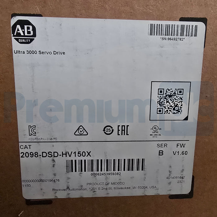 Allen-Bradley 2098-DSD-HV150X /B Ultra 3000 Servo Drive 15kW 480V FW V1.60 NSFS