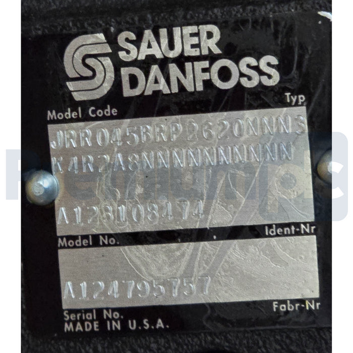 Sauer Danfoss JRR045 Series 45 Frame J Pump JRR045BRP2620NNN3K4R2A8NNNNNNNNNN
