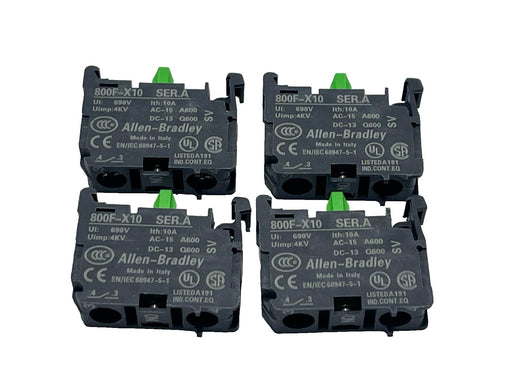 LOT OF 4 ALLEN BRADLEY 800F-X10 Screw Contact Block 1NO Push Button 22.5mm NSNP