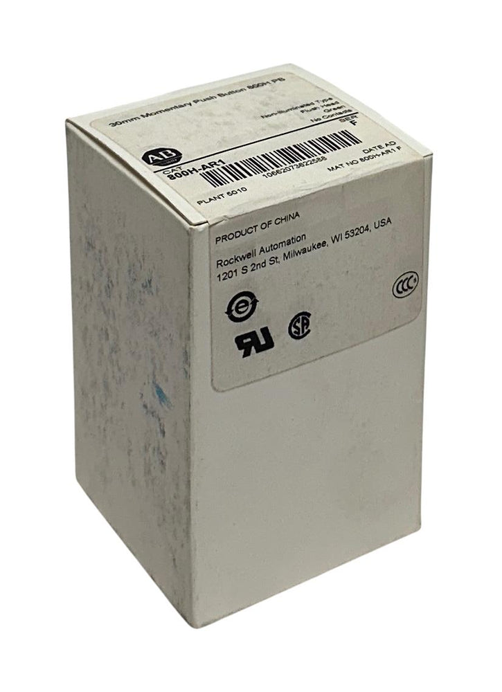 ALLEN BRADLEY 800H-AR1 /F 30mm MOMENTARY PUSH BUTTON 800H PB GREEN FLUSH NSFS