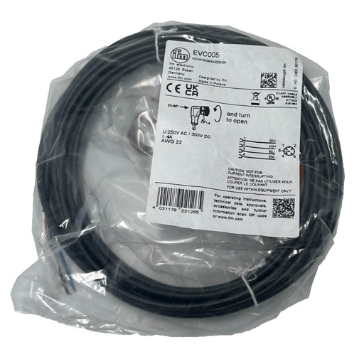 LOT OF 3 IFM Electronic EVC005 Sensor Cable Cordset M12 Male Straight 4-Pin 2m