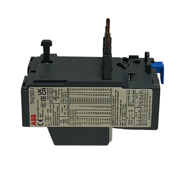 ABB TA25DU-8.5 / TA25DU THERMAL OVERLOAD PROTECTION RELAY 6-8.5A 690VAC NSNP