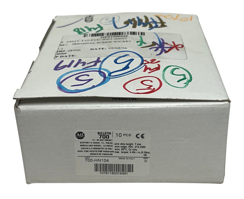 5 ALLEN BRADLEY 700-HN104 /D BULLETIN 700 RELAY SOCKETS 14-BLADE PLUG-IN NSMP