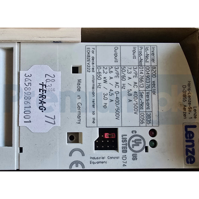 Lenze E82EV222K4C 8200 Vector Inverter 3P 400V 2.2kW E82EV222_4C 00490376 NSMP