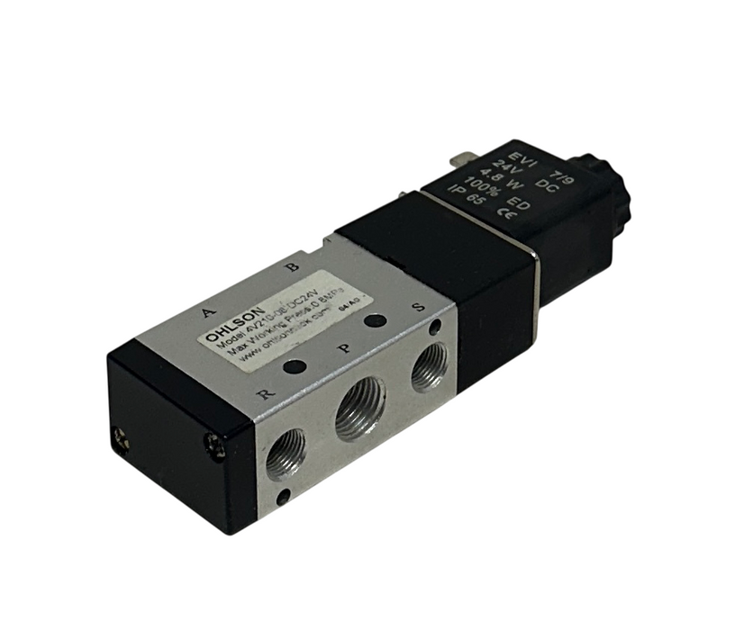 OHLSON 4V210-08-DC24V / 4V21008DC24V PNEUMATIC SOLENOID VALVE 0.8MPa 24VDC USNP