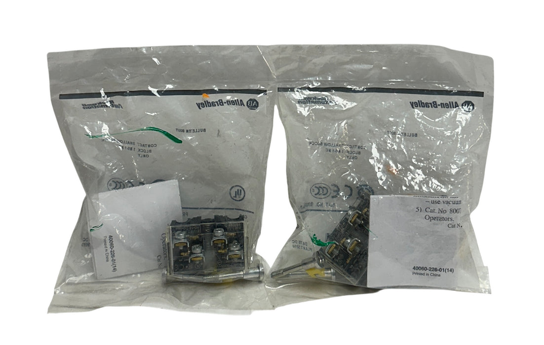 2 ALLEN BRADLEY 800T-XA /D BULLETIN 800T CONTACT BLOCKS 30.5mm 1NO/1NC NSFS