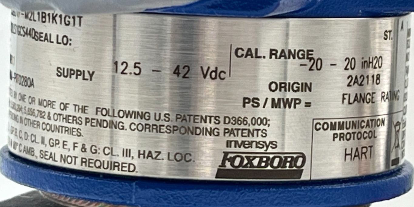 FOXBORO IGP20-TS3B01F-M2L1B1K1G1T Smart Pressure Transmitter 0-150psi HART, NSMP