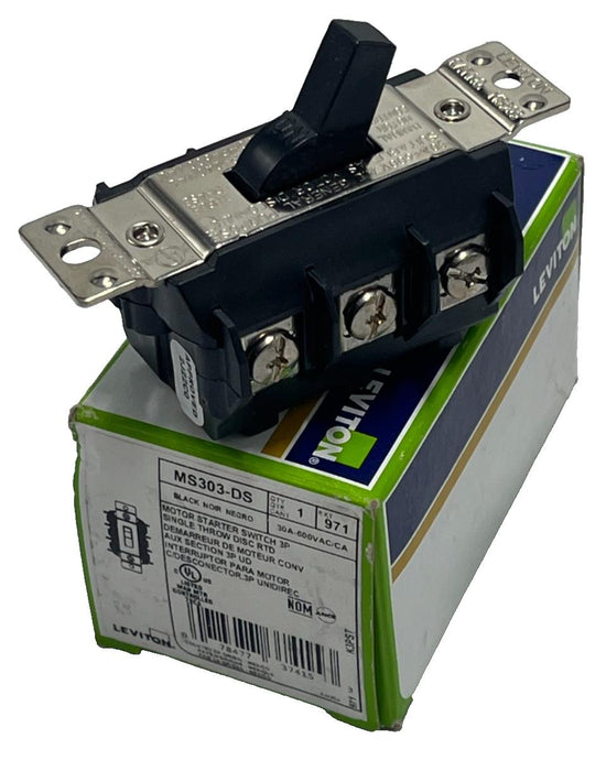 LEVITON MS303-DS Manual Motor Disconnect Switch 30 Amp 600V 3Pole 3Phase AC