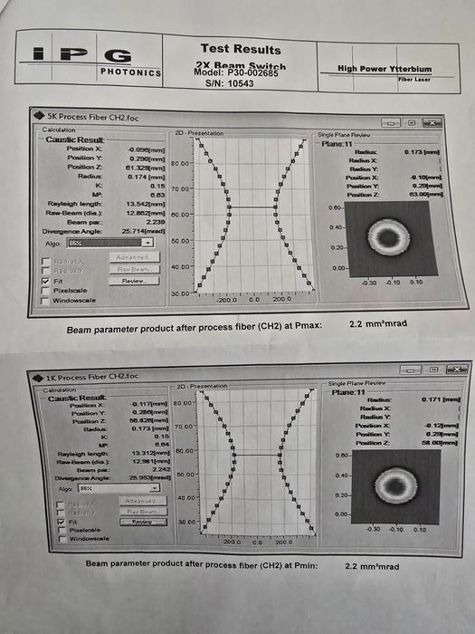 IPG Photonics P30-002685 Fiber Laser Module 2X Beam Switch P30-001226 Controller