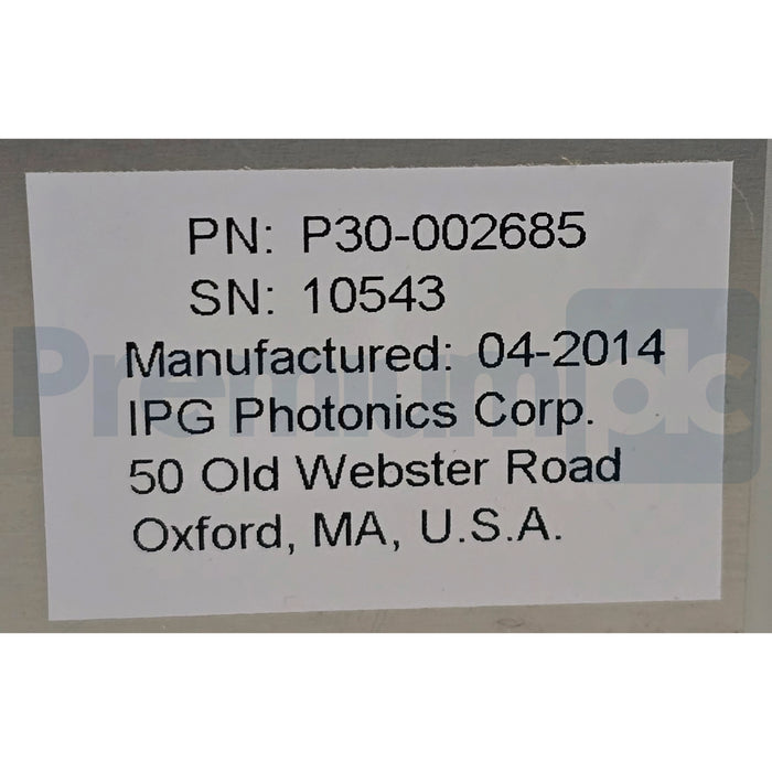IPG Photonics P30-002685 Fiber Laser Module 2X Beam Switch P30-001226 Controller
