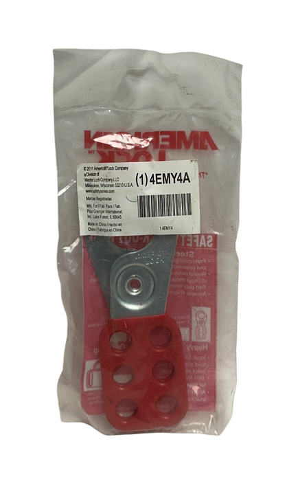 7 AMERICAN LOCK / MASTER LOCK 4EMY4A SAFETY LOCK-OUT HASP 1'' L080 OEM RED NSMP