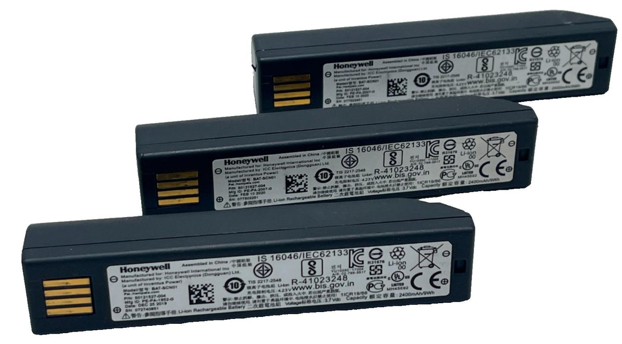LOT OF 3 HONEYWELL BAT-SCN01 , 50121527-004 Rechargeable Li-Ion Batteries