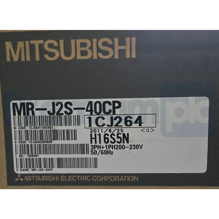 Mitsubishi MR-J2S-40CP MELSERVO MR-J2 AC Servo Drive 3PH+1PH-200-230V 400W NSMP